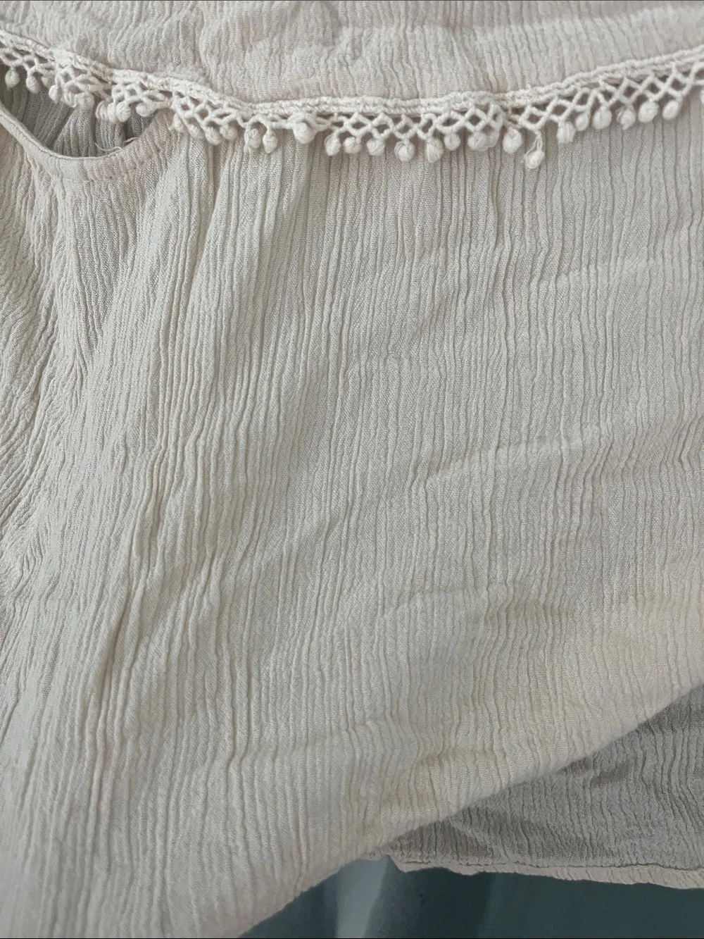 iris Cream Off-Shoulder Ruffle Crop Top - Picture 2 of 6